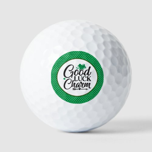 Golf Good Luck  with shamrock  St Patricks Day   Golf Balls