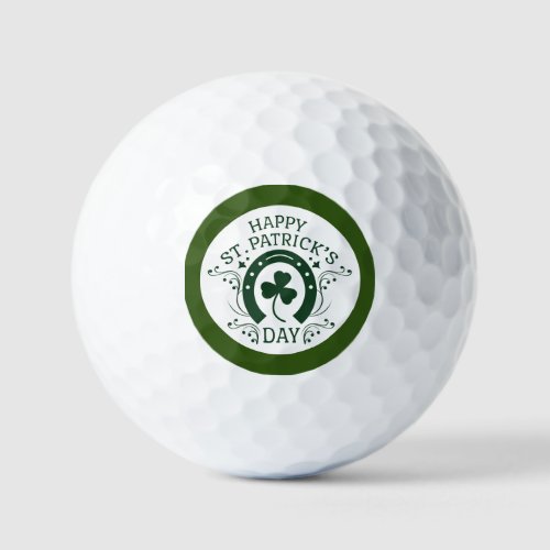 Golf Good Luck  with shamrock  St Patricks Day   Golf Balls