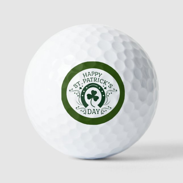 Golf Good Luck  with shamrock  St. Patrick's Day   Golf Balls (Front)