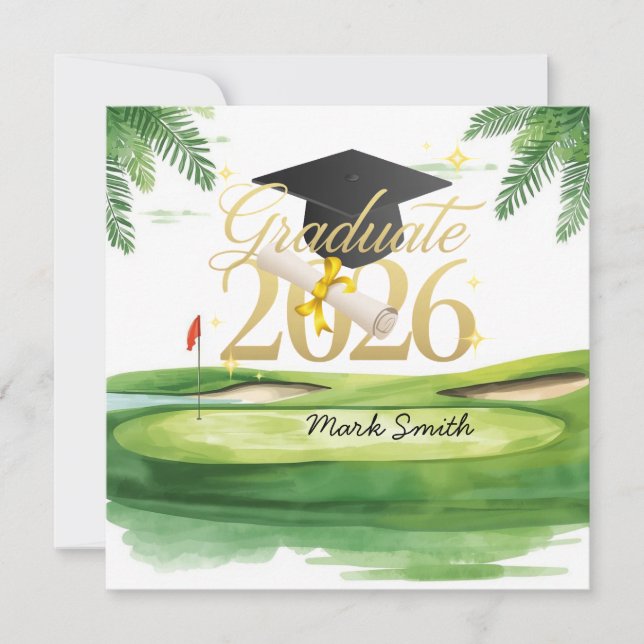 Golf Graduation Congratulations 2026 Card (Front)