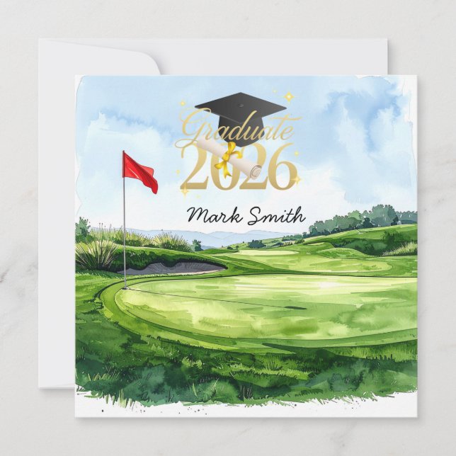 Golf Graduation Congratulations 2026 Card (Front)