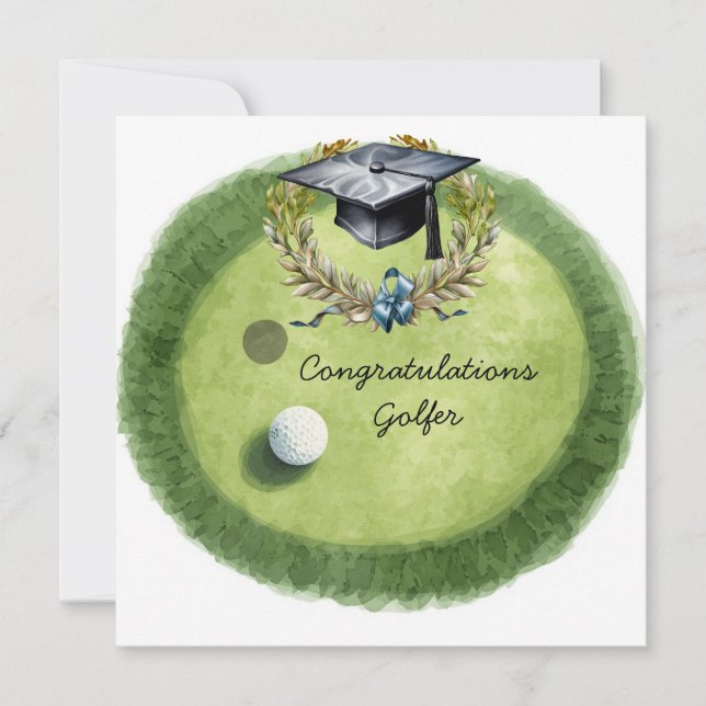 Golf Graduation Congratulations Card “On Par”  (Front)
