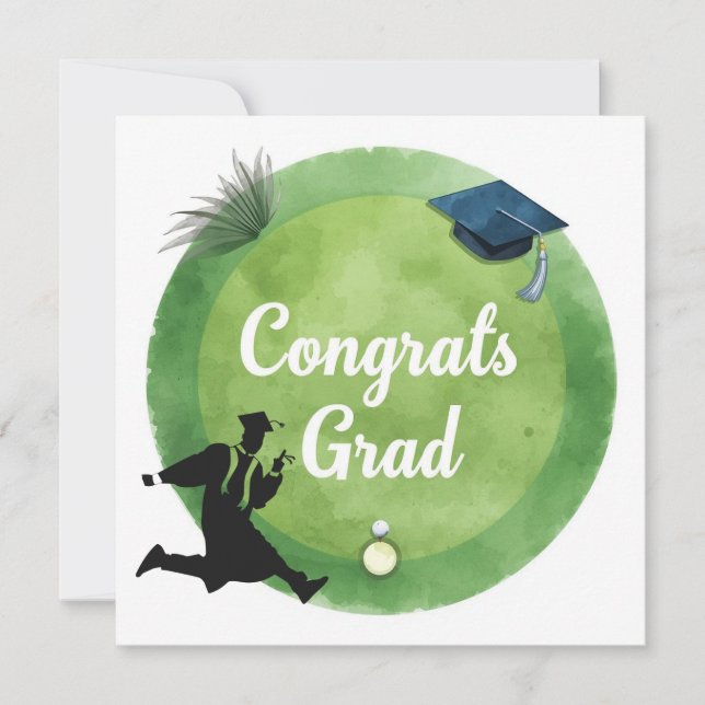 Golf Graduation Congratulations on Par for golfer  Card (Front)