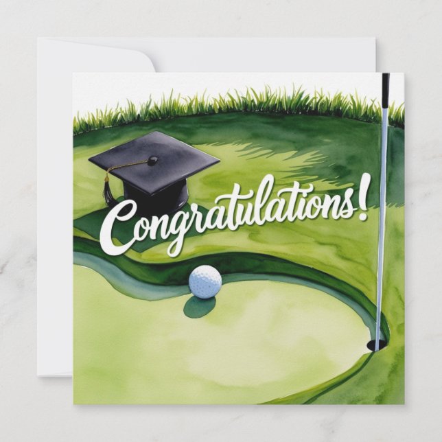 Golf Graduation Congratulations on Par for golfer  Card (Front)