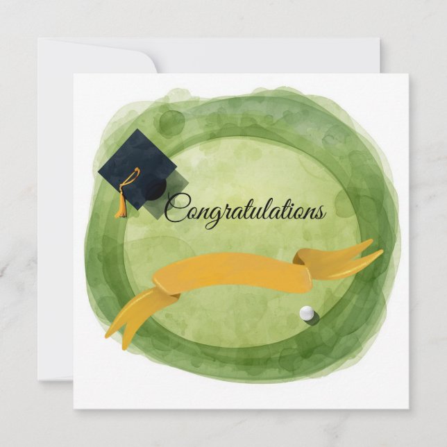 Golf Graduation Congratulations on Par for golfer  Card (Front)