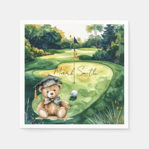 Golf Graduation Congratulations on putting green Napkins