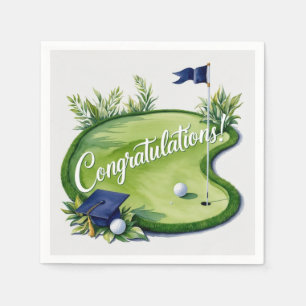 Golf Graduation Congratulations on putting green Napkins