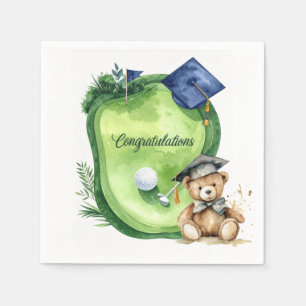 Golf Graduation Congratulations on putting green Napkins