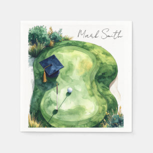 Golf Graduation Congratulations on putting green Napkins