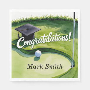 Golf Graduation Congratulations Party on green Napkins