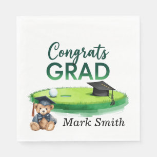 Golf Graduation Congratulations Party on green Napkins