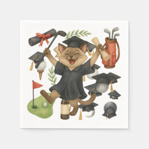 Golf Graduation themed for Cat Lover Golfer Napkins