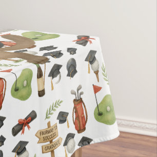 Golf Graduation themed for Cat Lover Golfer Tablecloth