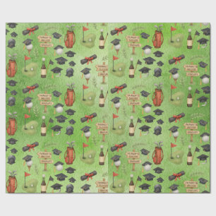 Golf Graduation themed for Cat Lover Golfer Wrapping Paper