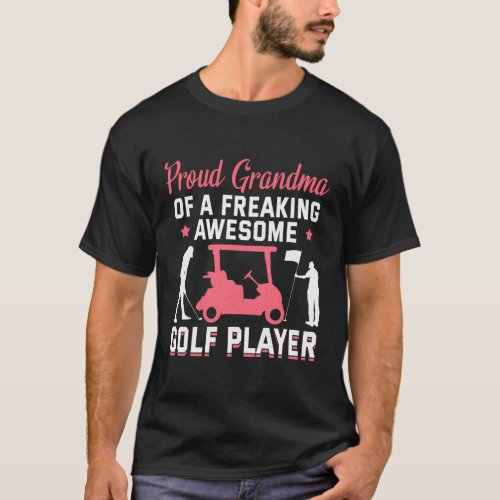 Golf Grandma Golfing Player Grandmother Theme Golf T_Shirt