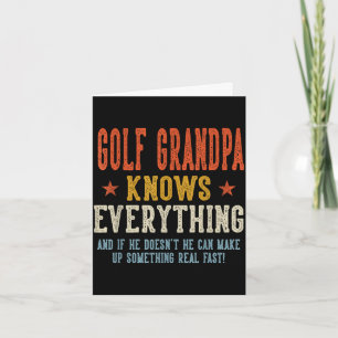 Golf grandpa knows everything father's day retro card