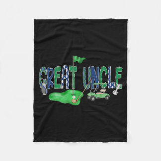 Golf Great Uncle Hole In One Golf 1st Birthday Boy Fleece Blanket