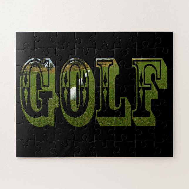 Golf Green Dimensional Word With Balls, Jigsaw Puzzle (Horizontal)