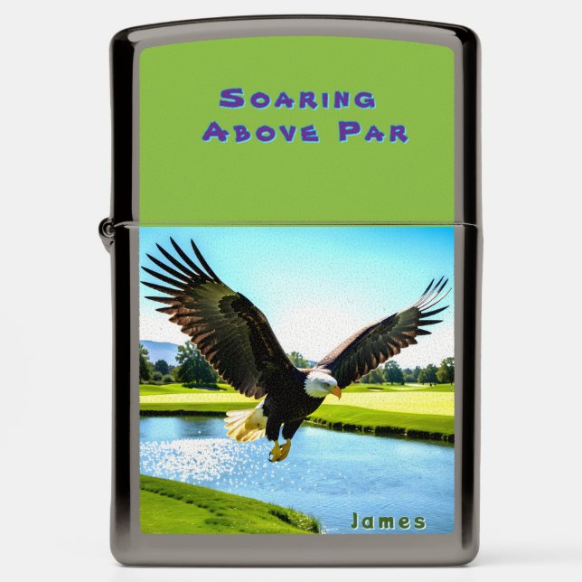 Golf Green Eagle (w/ Initials or Name) Zippo Lighter (Front)