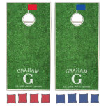 Golf Green Golf Flags Personalized Monogram Custom Cornhole Set at Zazzle