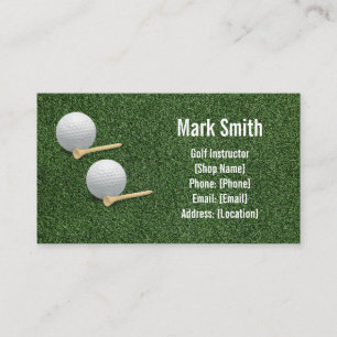 Golf green grass business card