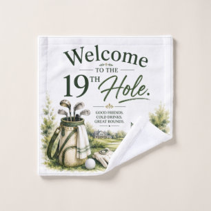 Golf Green grass with golf balls Wash Cloth