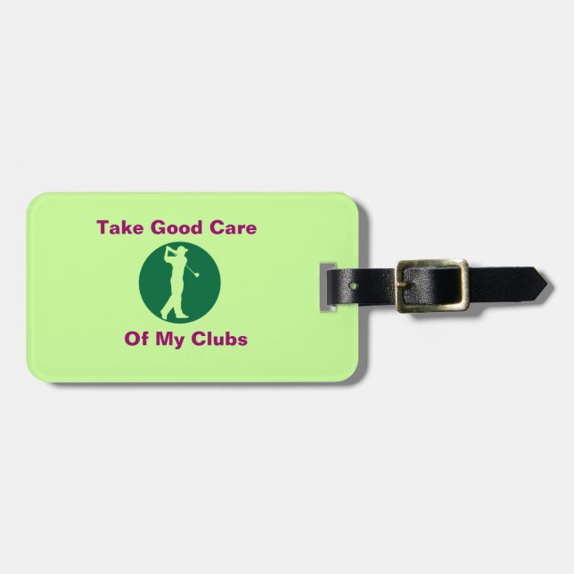 Golf  Green "Light Green" Personalized Bag Tag (Front Horizontal)