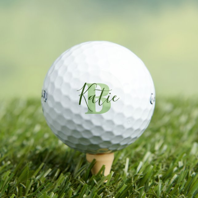 Golf green monogram name initial golf balls (Insitu Tee)