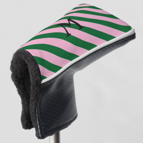 GOLF_ Green Pink Monogram Golf Putter Head Cover