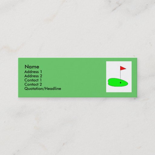 Customizable Golf green profile card business card