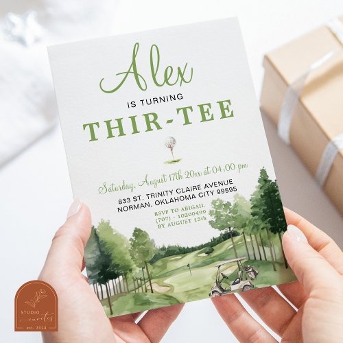 Golf Green Thir_Tee Adult Outdoor Birthday Invitation