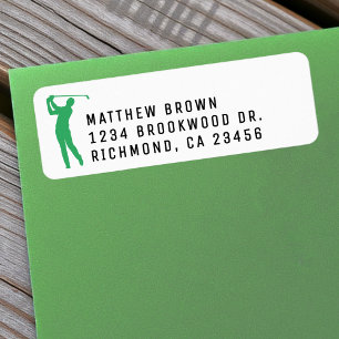 Golf Green & White Golfing Address Label