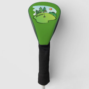 Golf Green with Flag and Ball Golf Head Cover