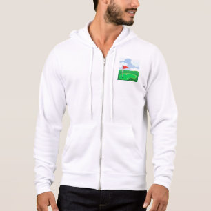 Golf Green with Red Flag and Ball Hoodie