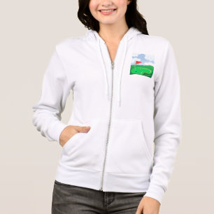 Golf Green with Red Flag and Ball Hoodie