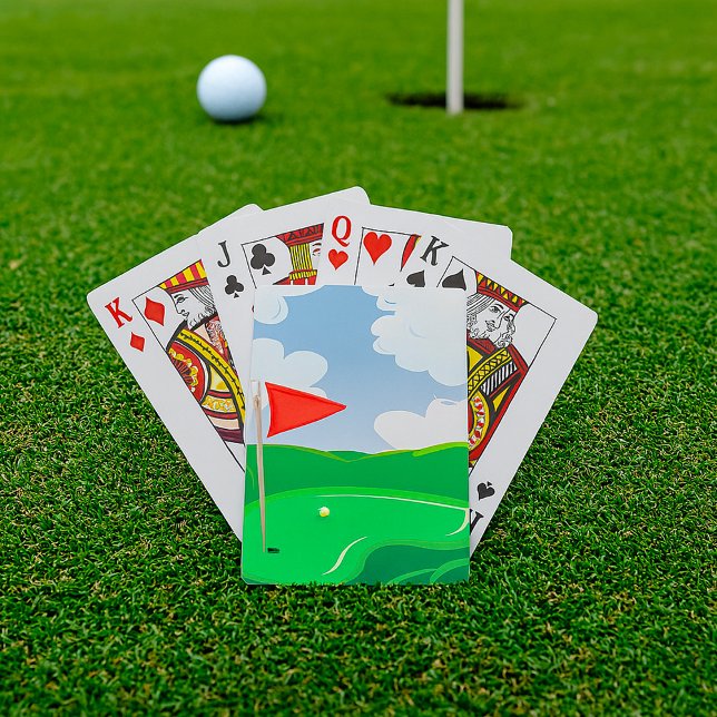 Golf Green with Red Flag and Ball Poker Cards (Creator Uploaded)