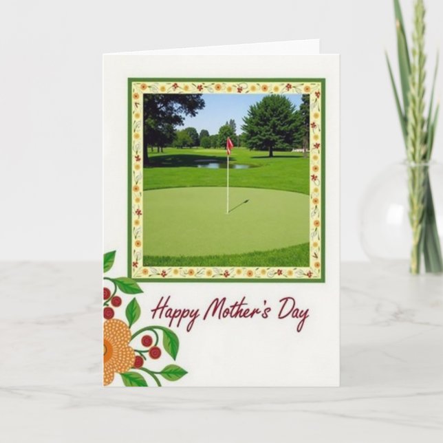 Golf Greens Floral Mother Card (Front)