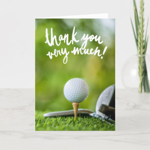GOLF Greens Gratitude: Fairway Letterpress Thank You Card