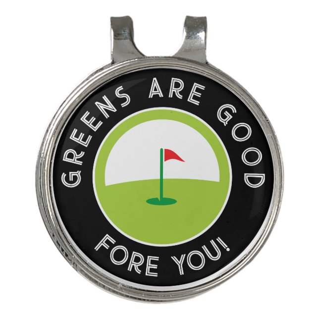 Golf Greens Humor Funny Saying Modern Golf Hat Clip (Front)