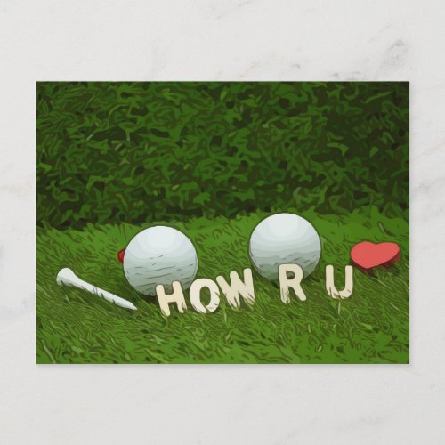 Golf greeting card how are you golfer
