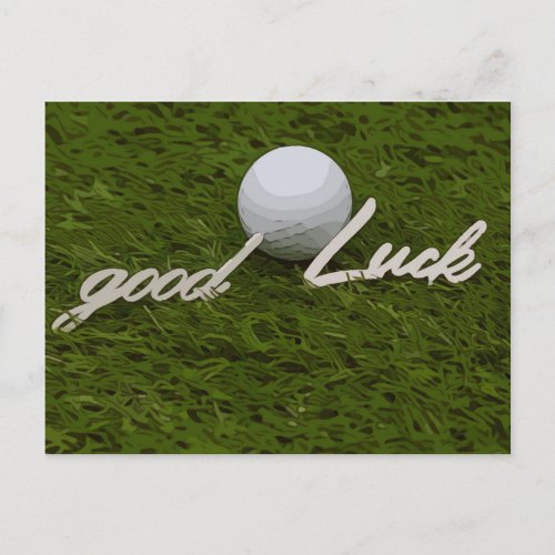 Golf greeting golf ball good luck by hand writing postcard