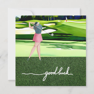 Golf greeting golf ball good luck for lady golfer