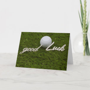 Golf greeting golf ball good luck hand writing card