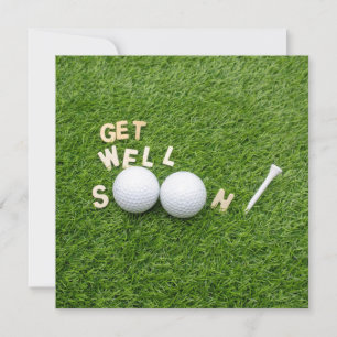 Golf Greeting Golfer Get Well Soon with ball Green Card