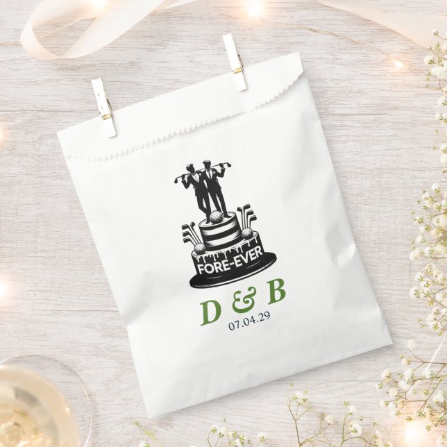 Golf Grooms Wedding Favor Bag (Clipped)