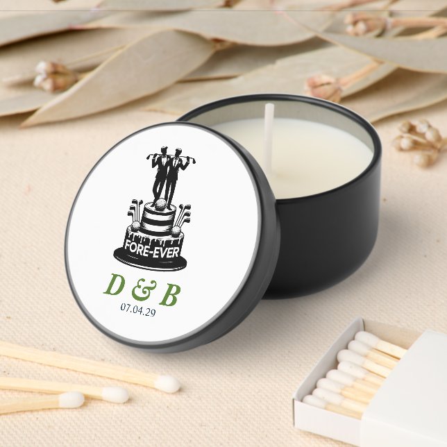 Golf Grooms Wedding Mini Candle Favors (Insitu)