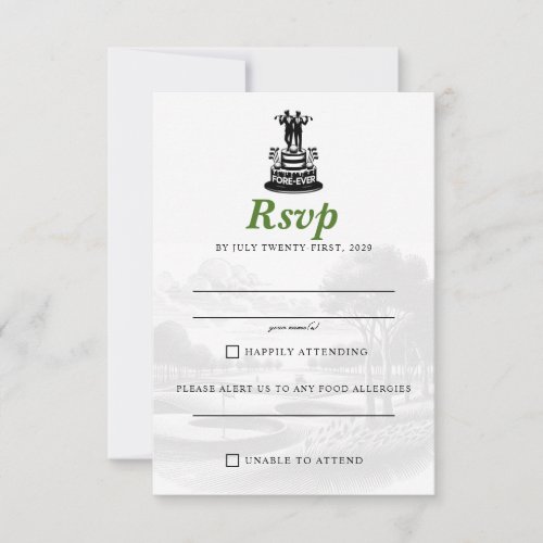 Golf Grooms Wedding RSVP Card