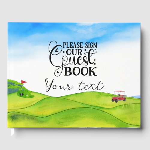 Golf guest book for golfer to sign 