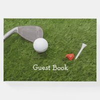 Golf Guest book golf ball and tee with love