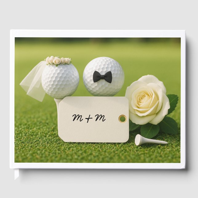 Golf Guest book golf ball for wedding party  (Front)